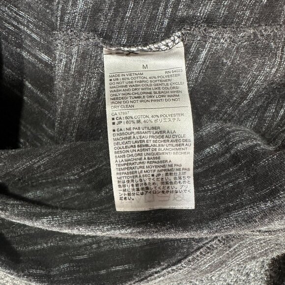 Banana Repubilc Shirt Mens Medium Gray Black Moisture Wicking Pullover Long Slee - Picture 5 of 7